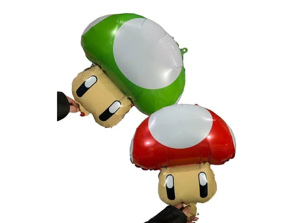 Globo Metalizado Hongo Super Mario (Doble Cara)