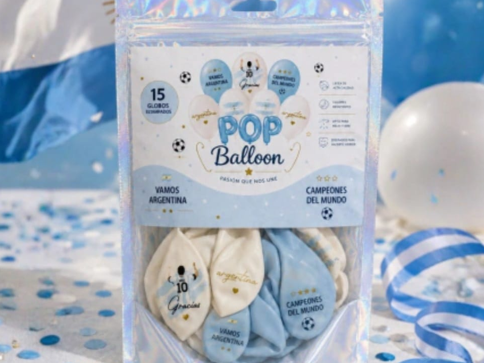 Globos Estampados Selección Argentina pack x15