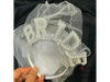 Vincha con Velo de Novia "BRIDE" con Perlas