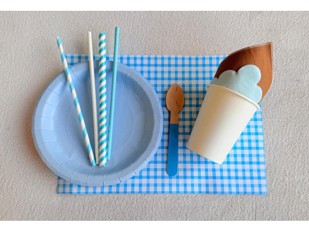Kit de Mesa Full Celeste Nubes (X8) y (X16)