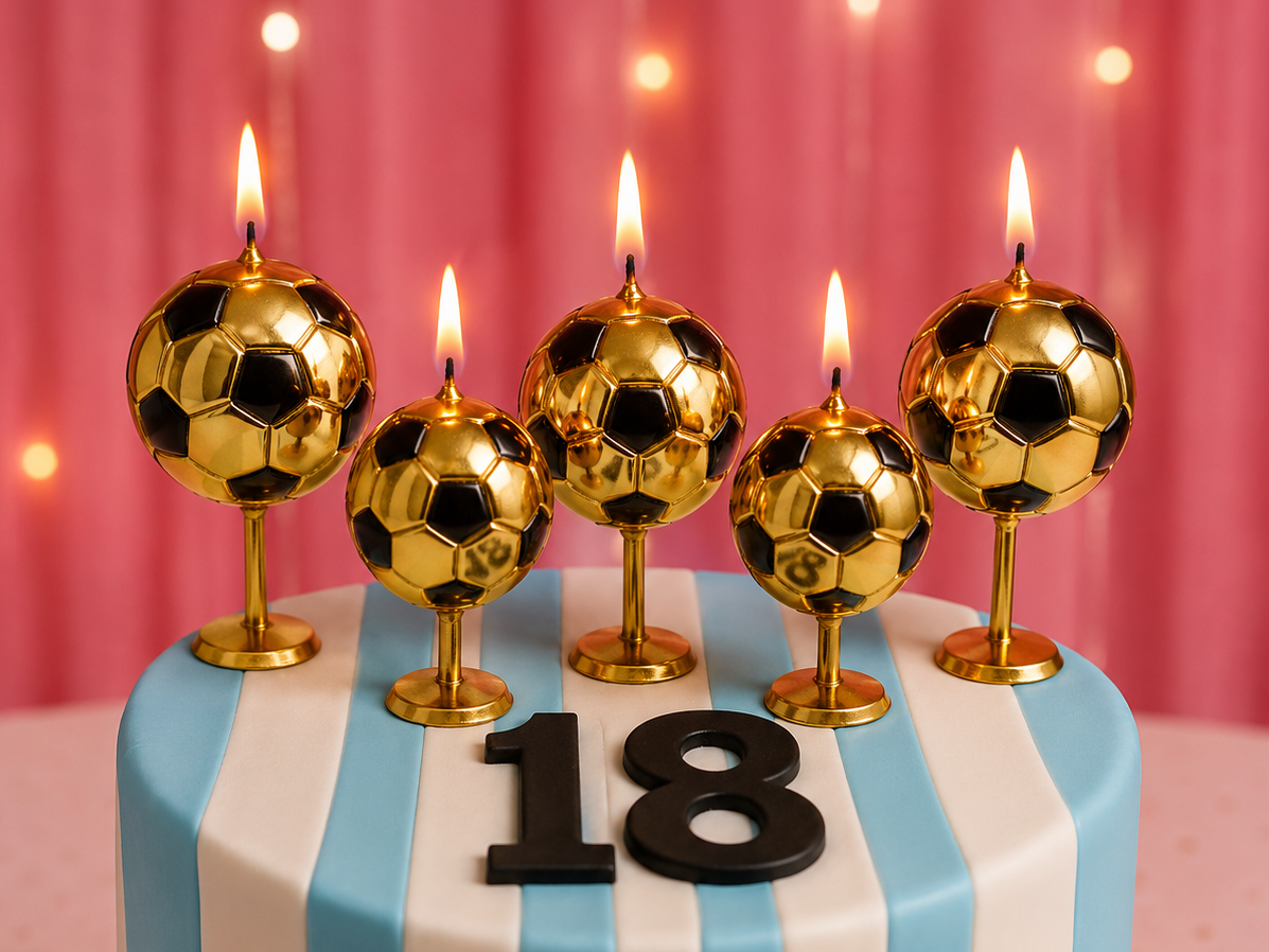 Set de Velas Gold “Fútbol” x5