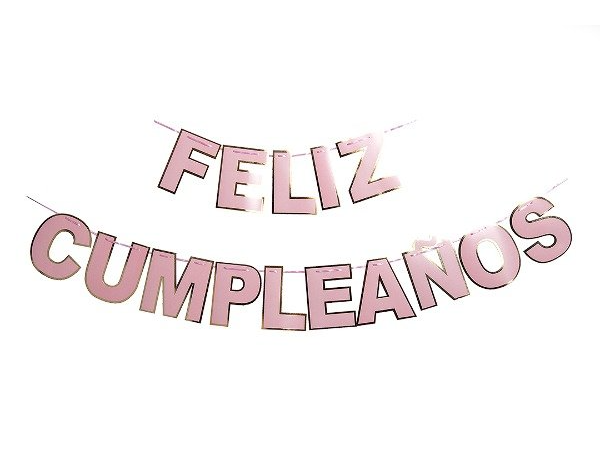 Banderín "Feliz Cumpleaños" Rosa