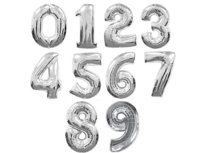 Globos Metalizados Numeros Plata