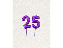 Velas Número "Metallic" 2