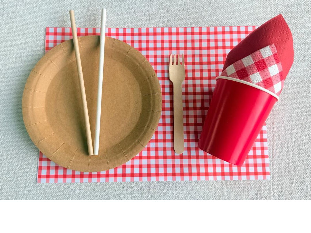 Kit "Picnic Clásico" Rojo y Blanco (X8) o (X16)