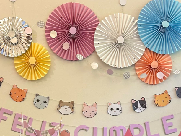 Rosetas Colores Gatitos(X6)