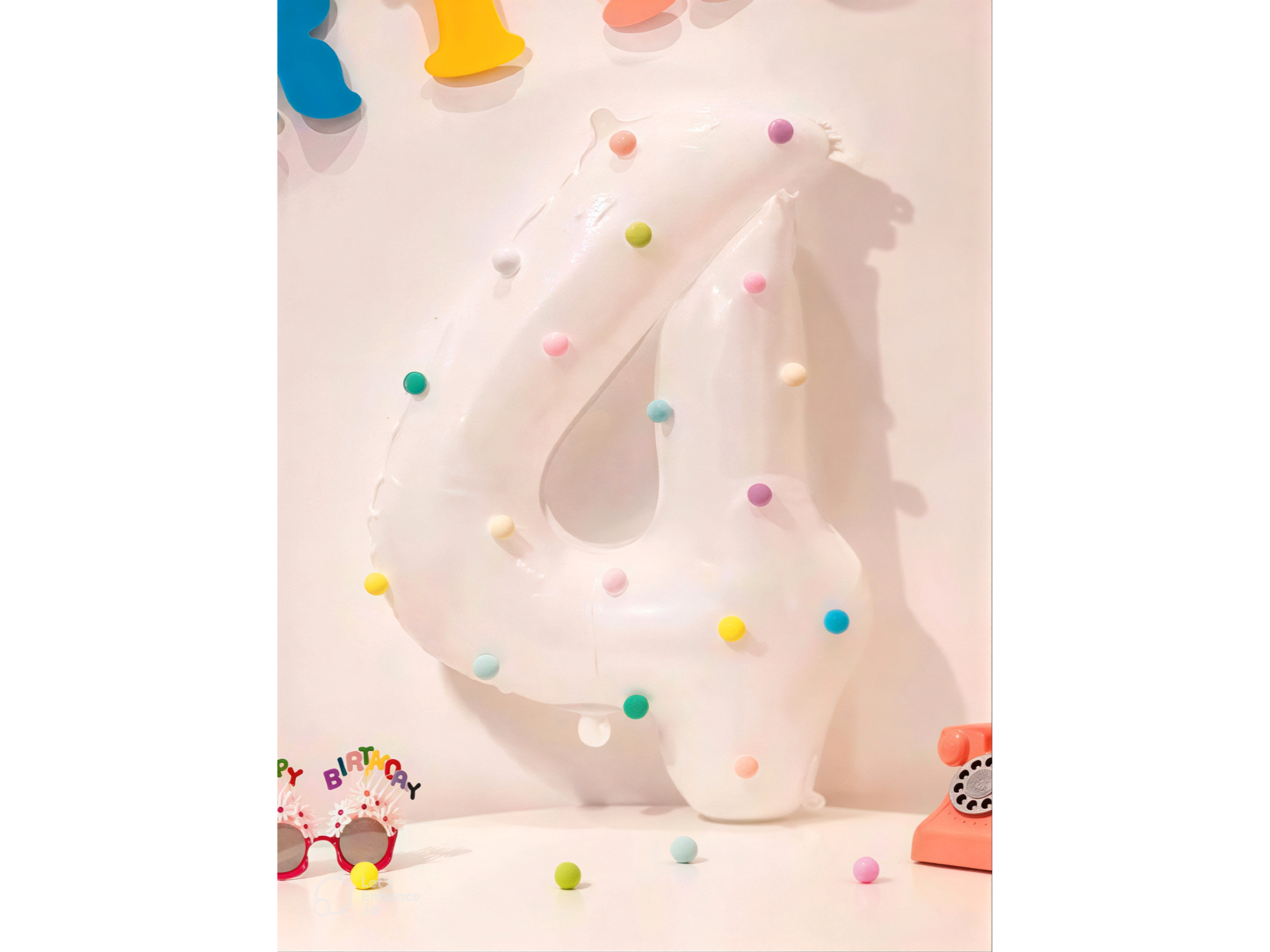 Globos Número Blanco con Confetis