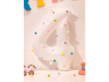 Globos Número Blanco con Confetis