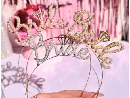 Vincha Metalizada Bride con Perlas Plata