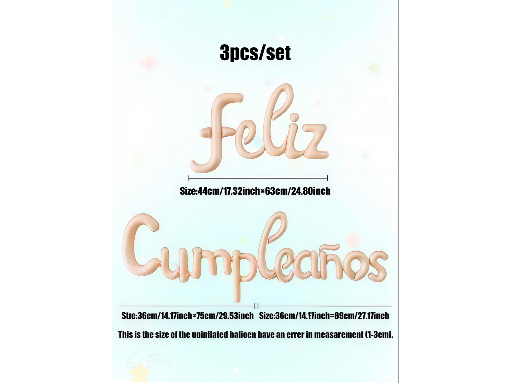 Globo Metalizado "Feliz Cumpleaños" (Crema y Caramelo)