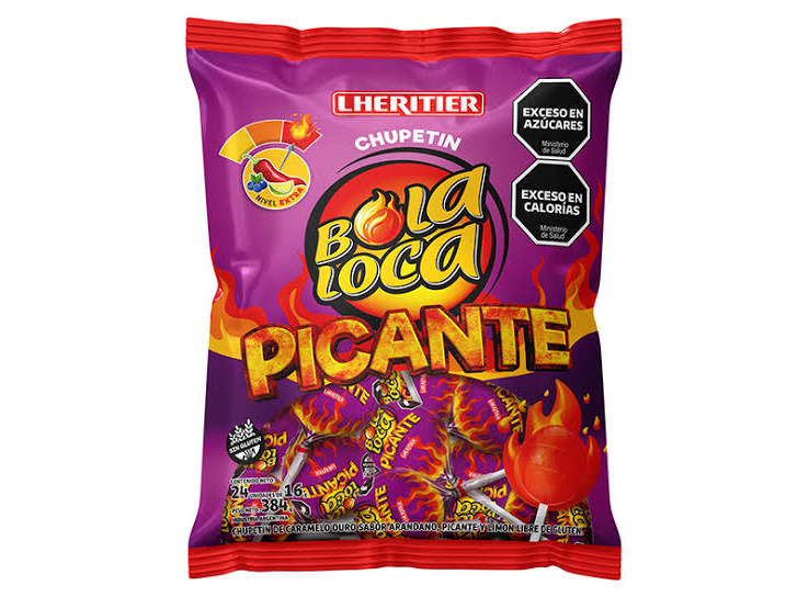 Chupetines Bola Loca Picante X 24 U X 16 G.