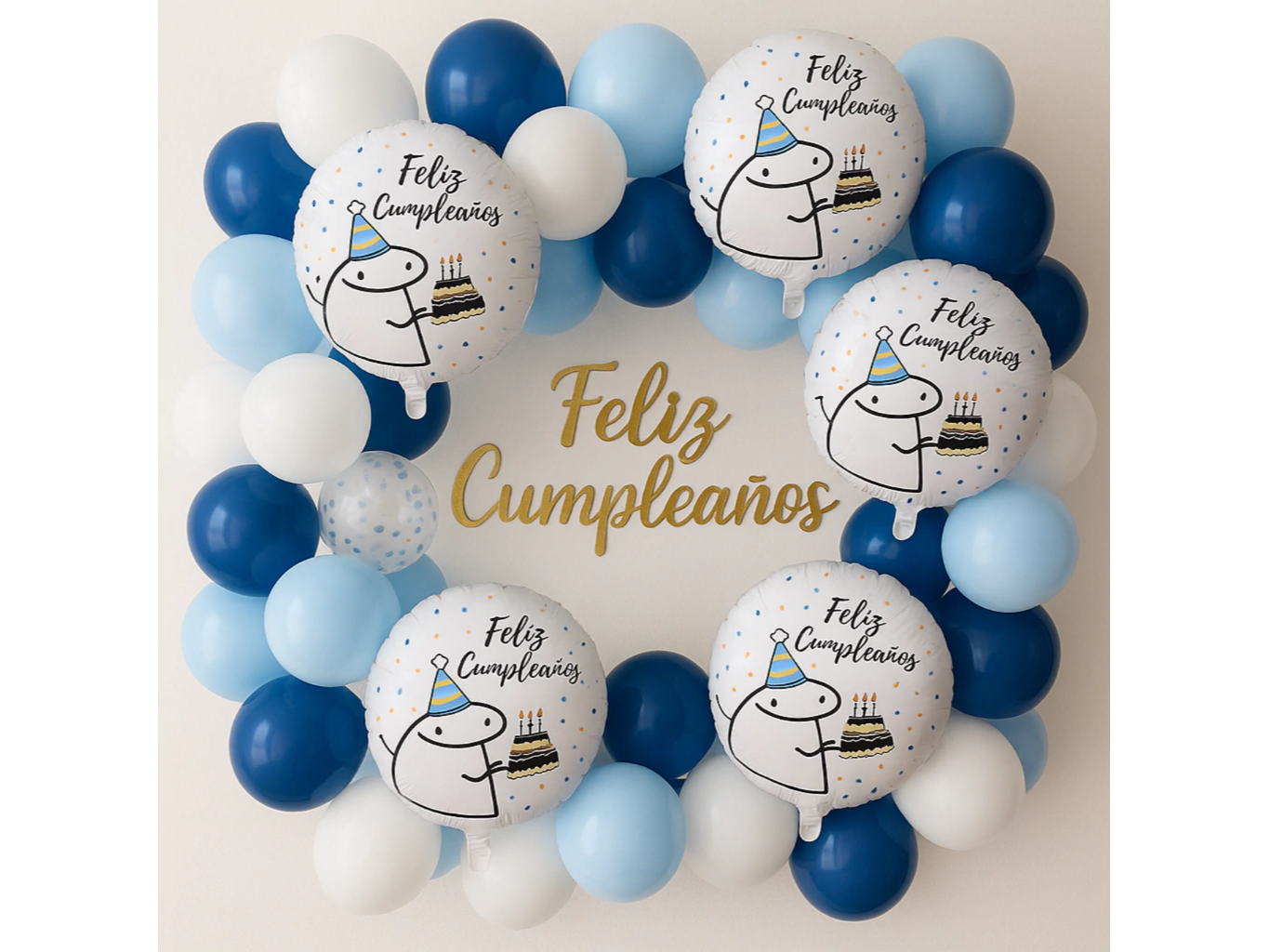 Globo  Esfera "Feliz cumple" Meme Cute 18" (X5)