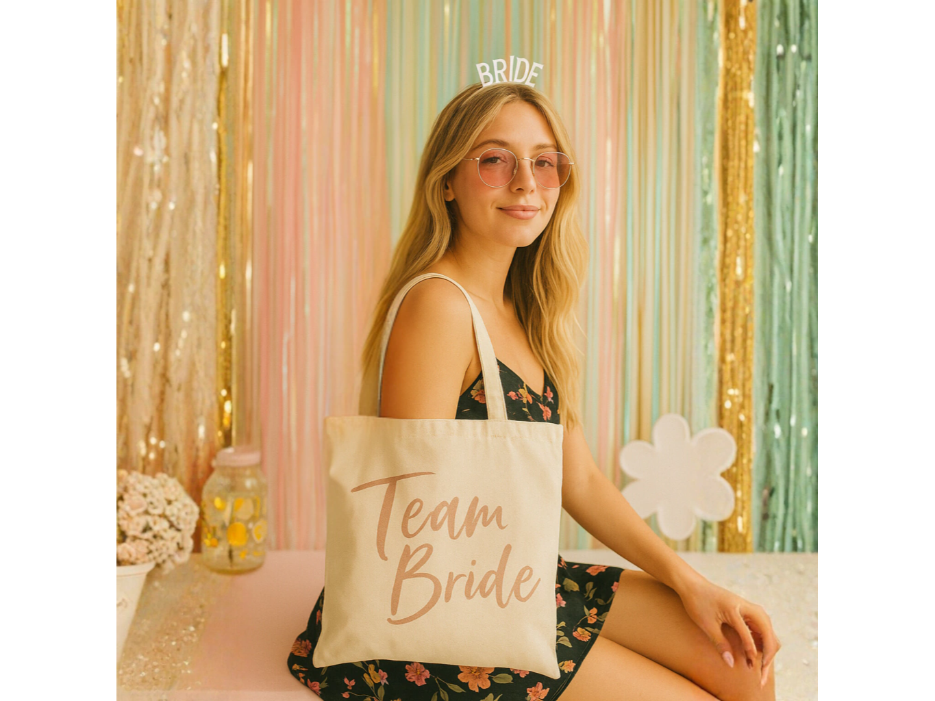 Bolsa de Tela "Team Bride" - Color Beige