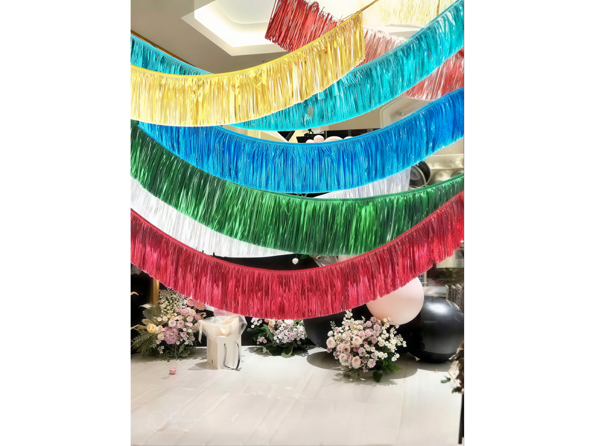 Guirnalda de Flecos (Oro y Rosa)