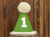 Bonete 1 añito verde con Pompón