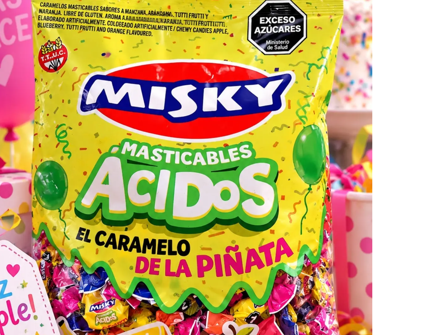 Caramelos Mast Acido Misky Surt. 800g