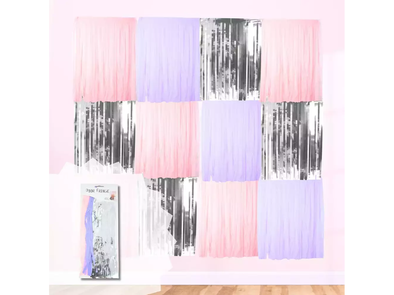 Fondo De Cortinas “Deco-Ready” – Lila, Rosa Y Plata