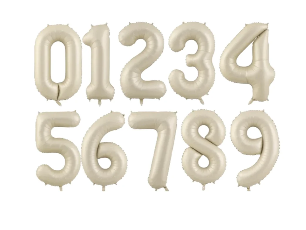 Globo Metalizado Números Crema 32"