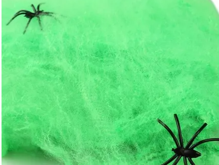 Teleraña con Arañas verde y naranja