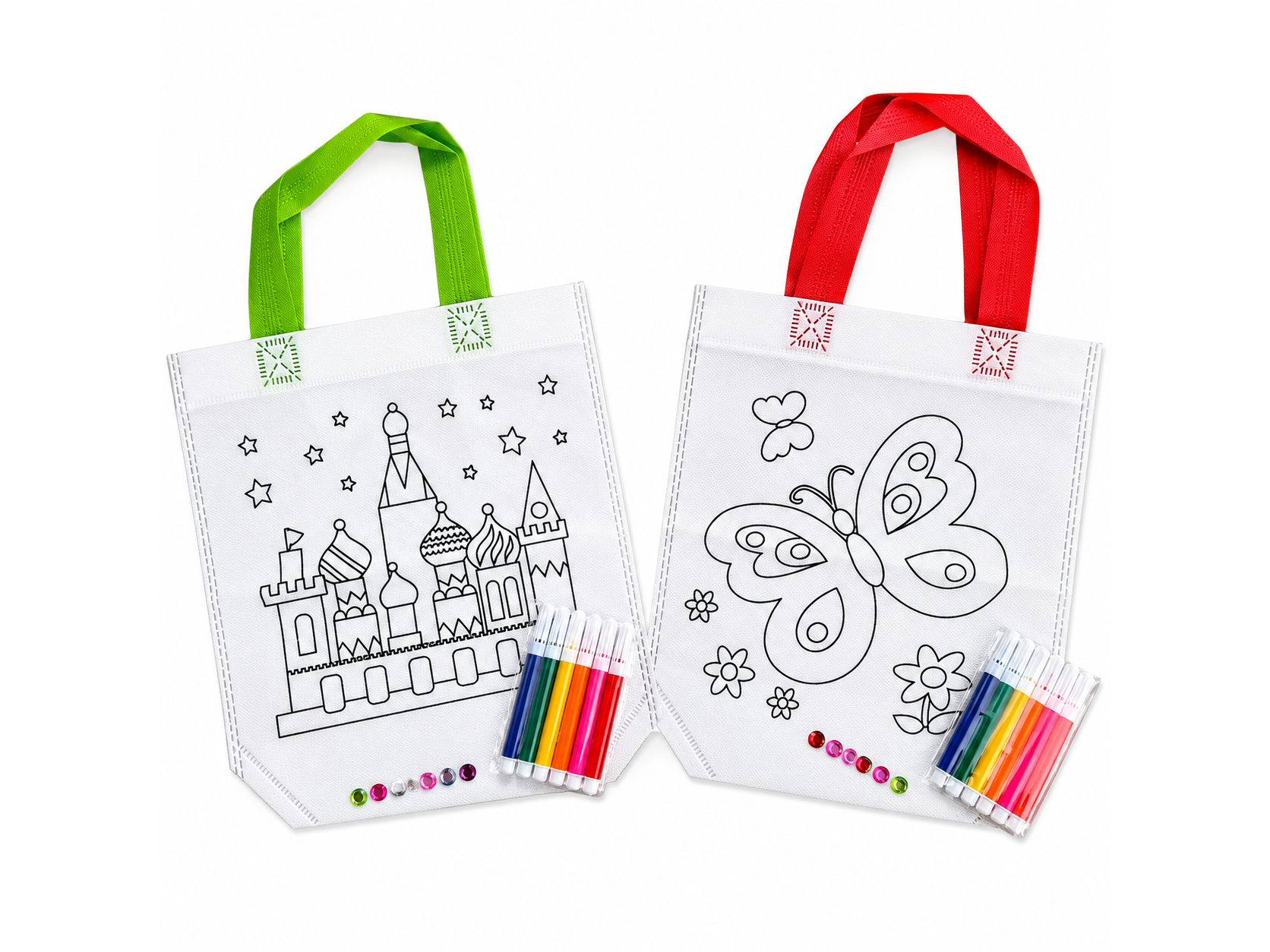 Bolsita Souvenir Para Colorear con Fibra y Strass (X12)