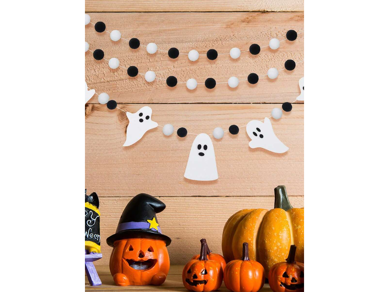 Guirnalda Pompones y Fantasmas Halloween