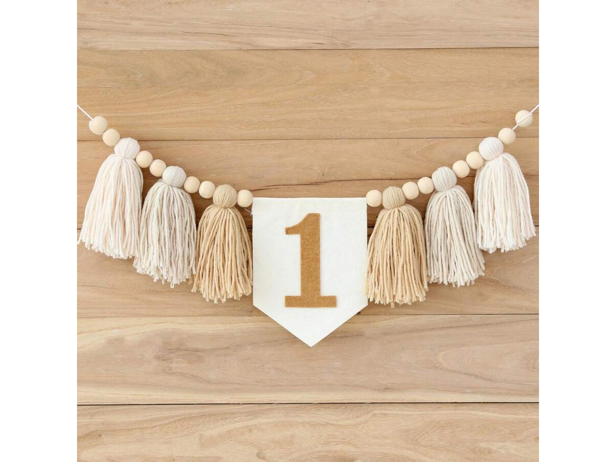 Banderín Decorativo "1 Añito" - Estilo Boho Neutro