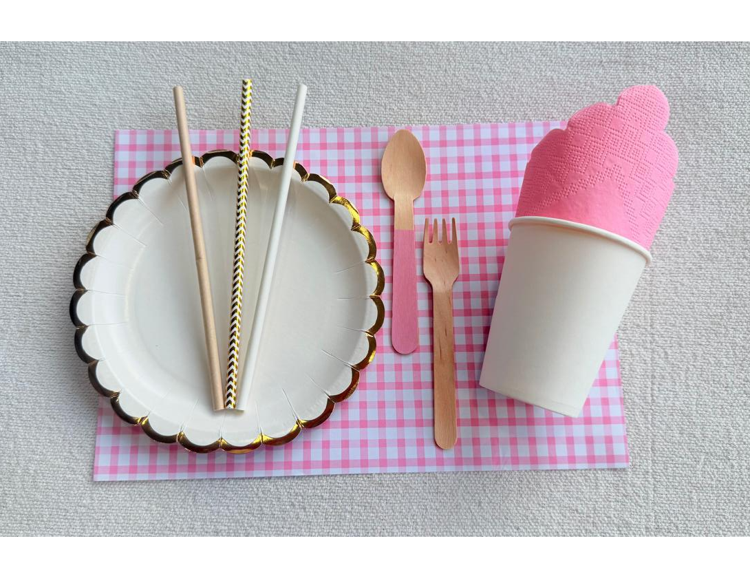 Kit de Mesa "Rosa y Dorado" (X8) o (X16)