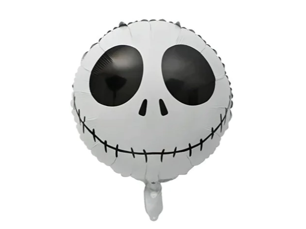 Globo Metalizado Redondo Calavera Jack Skellington