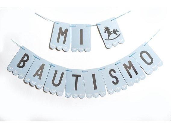 Banderín "Mi Bautismo" Celeste