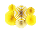 Rosetas Abanicos Amarillo (X6)
