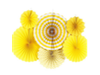 Rosetas Abanicos Amarillo (X6)