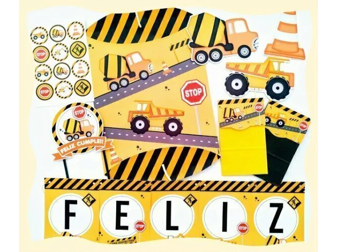 Piñata de Cartón - Temática "Construcción"