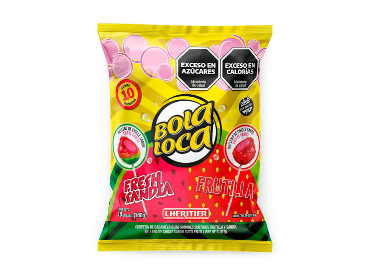 Chupetines Bola Loca Sandia X 24 U X 16 G.