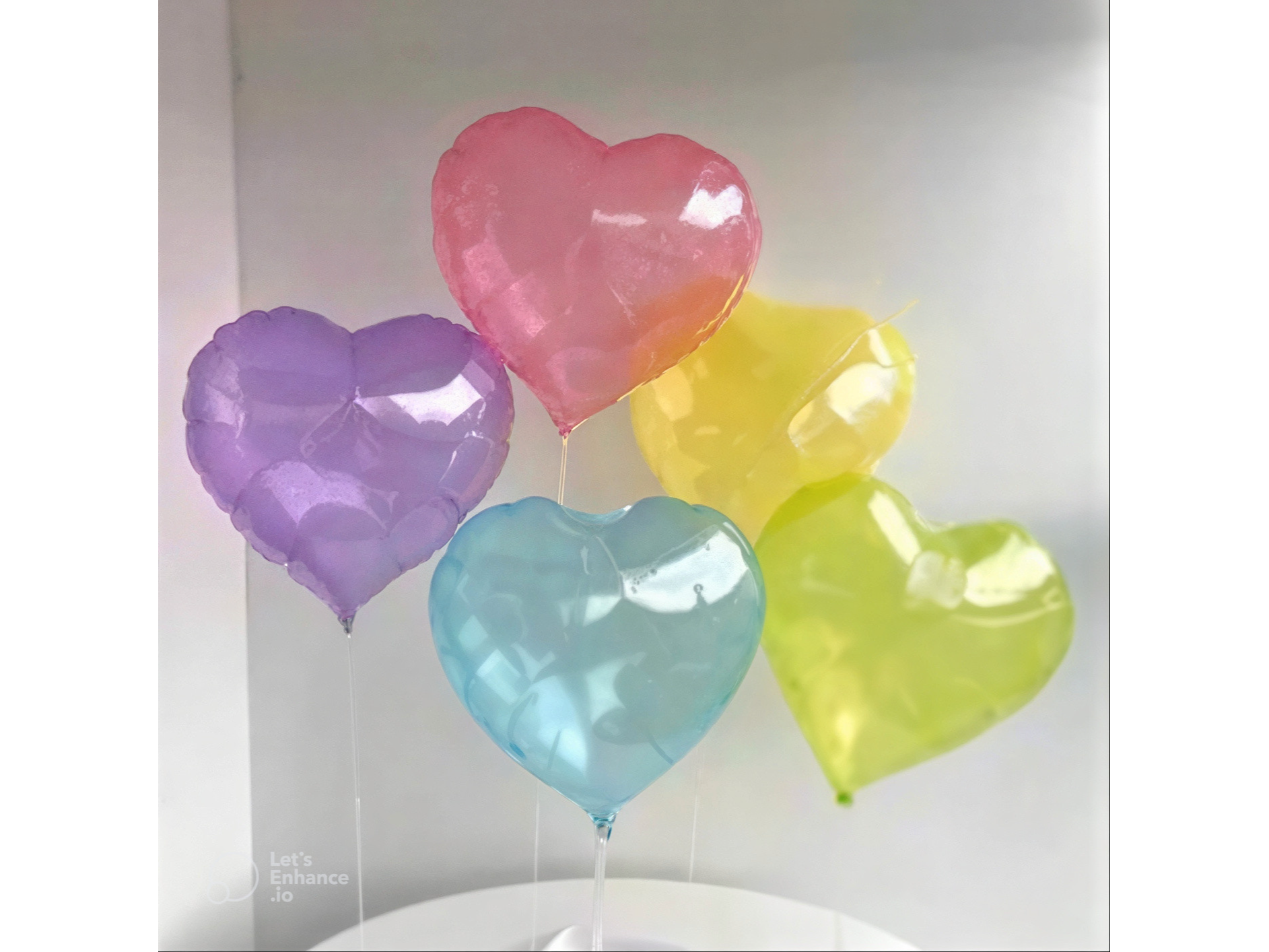 Globos Corazón Gelatina X6