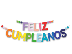 Banderín "Feliz Cumpleaños" Multicolor