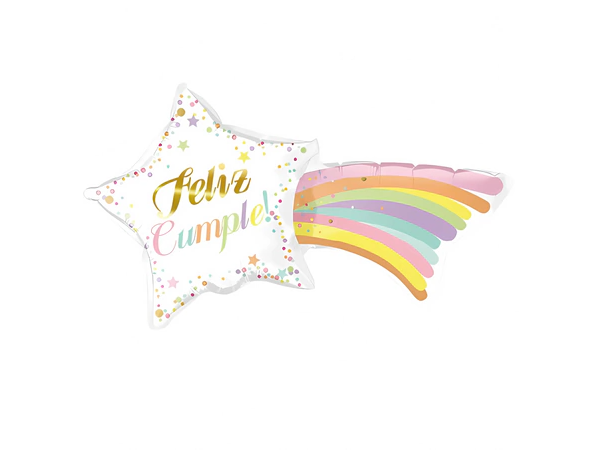 Globo "Feliz Cumple" Rainbow Star
