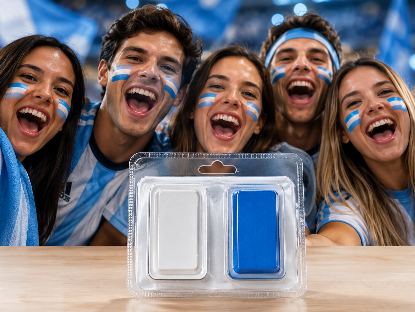 Blister Pintura Argentina Celeste y blanco