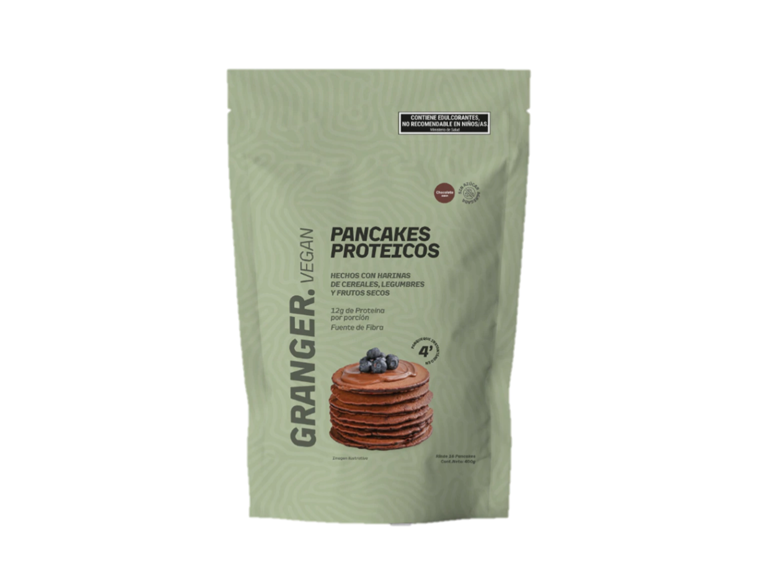 Pancake VEGANO proteico de chcocolate (Rinde 16 pancakes) (Copia)