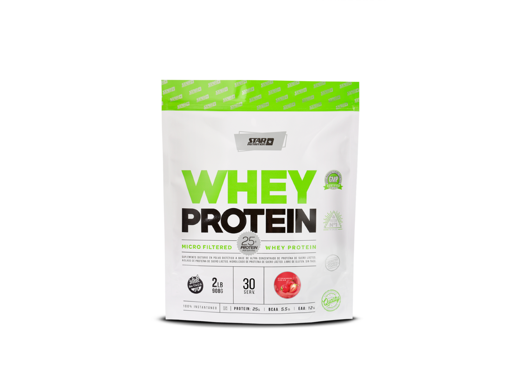 Whey Protein Star Nutrition x 2lb x 30 serv - Vainilla, Frutilla - DOYPACK