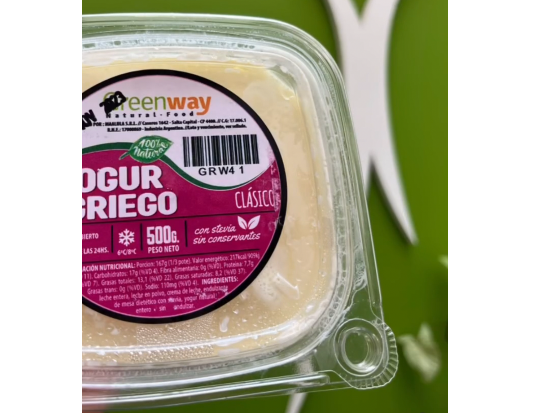 Yogurt griego clásico x 1/2 kg - GREENWAY