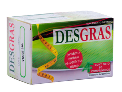 DESGRASS (controlador de apetito y ansiedad) x 60 comp - Argenfarma