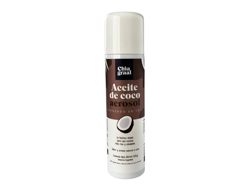 Aceite de coco en aerosol VIRGEN x 190ml - CHÍA GRAAL