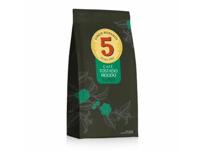Café TOSTADO MOLIDO SUAVE x 250 gr - CINCO HISPANOS
