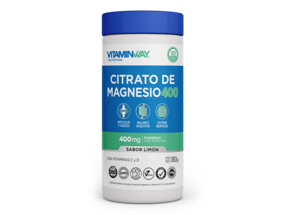 CITRATO DE MAGNESIO 400 EN POLVO – Limón x 180 g