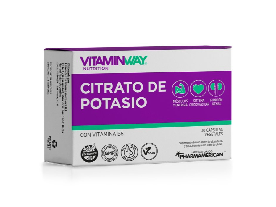 CITRATO DE POTASIO 30CAPSULAS-VITAMINWAY