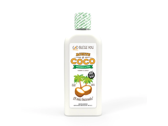 Aceite de coco virgen prensado en frío x125 ml - GOD BLESS YOU