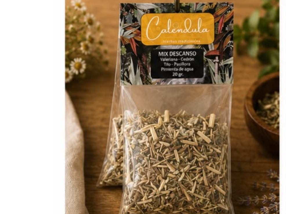 MIX DESCANSO x 20 GR (valeriana, cedron, tilo, pasionaria, pimienta de agua)