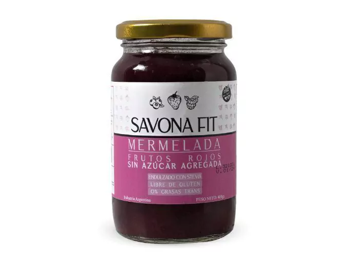 Mermelada de frutos rojos con stevia x400 gr Savona Fit