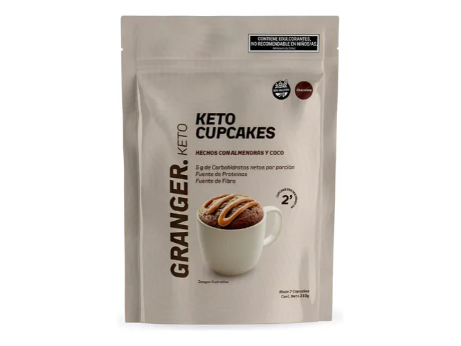 Cupcake proteico KETO de chocolate (en polvo para preparar. Rinde 8 cupcake)
