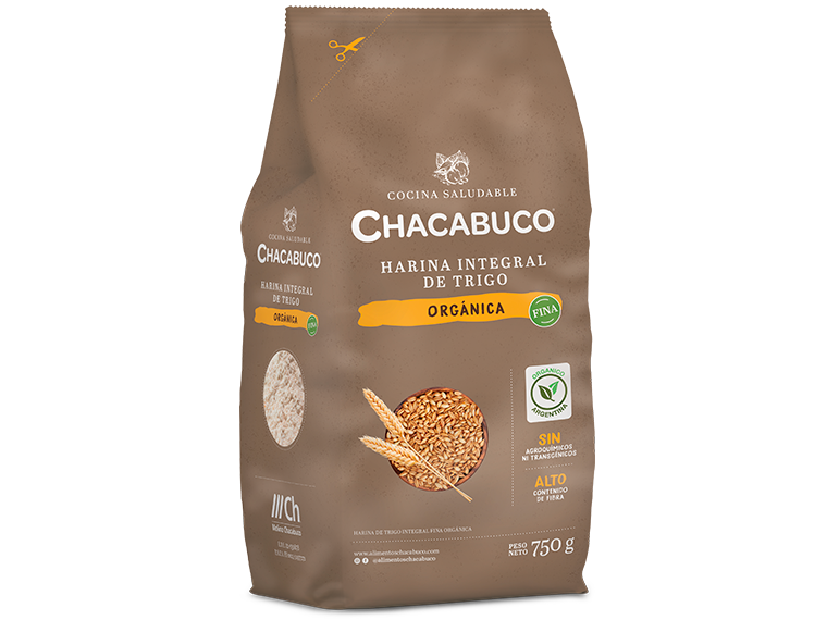 Harina integral de trigo orgánica x 750 gr